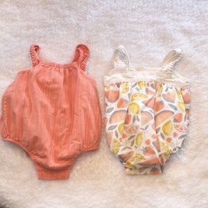 Dylan & Abby summer Rompers Girl 0-3 Months